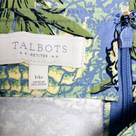 Talbots SZ 14P Novelty Pineapple Print Cotton Spandex Skirt Pockets - Picture 6 of 7